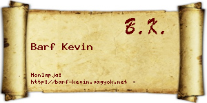 Barf Kevin névjegykártya